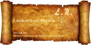 Lenkovics Menta névjegykártya